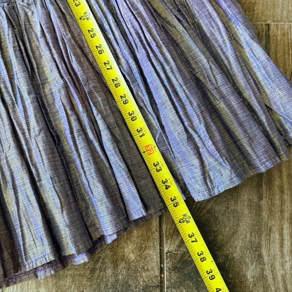 Alfredos Wife Vintage Boho Iridescent Shimmer Tiered Maxi Skirt, Purple, M - Picture 5 of 6